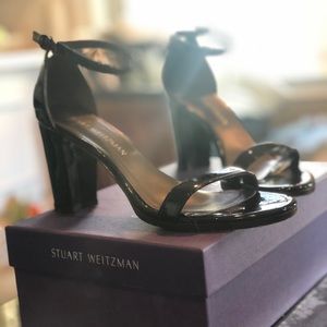 Black patent pumps